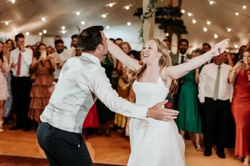 Bride and groom at their wedding
